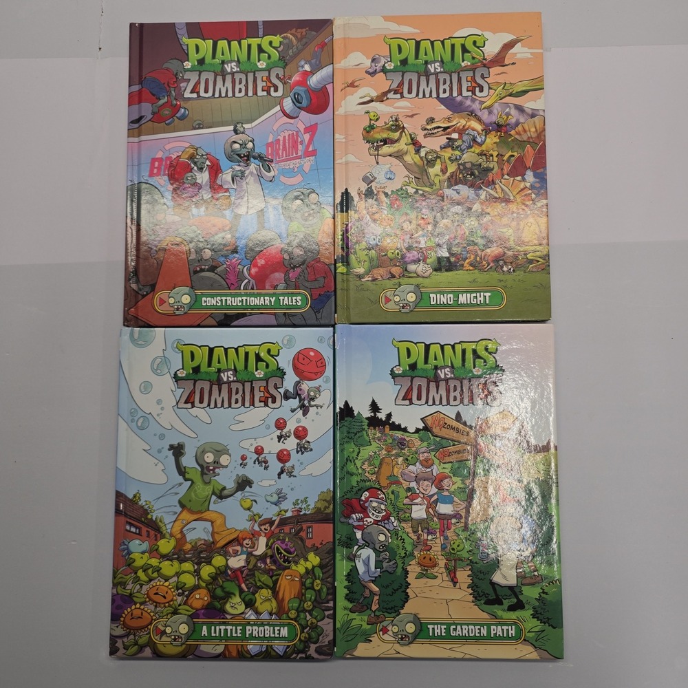 Plants vs Zombies Graphic Novel Set Constructionary Tales Dino-Might 4 Books